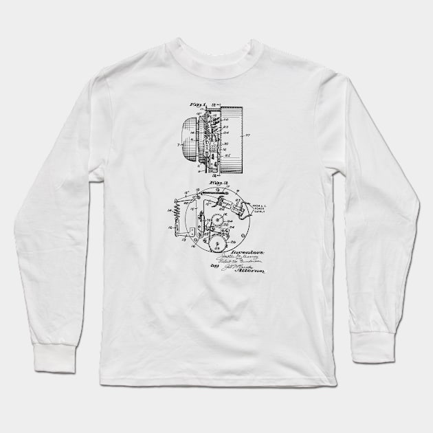 Fire Alarm Vintage Patent Hand Drawing Long Sleeve T-Shirt by TheYoungDesigns